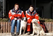 Kathrin Ferstl mit Filou und Doris Heinz mit Amy