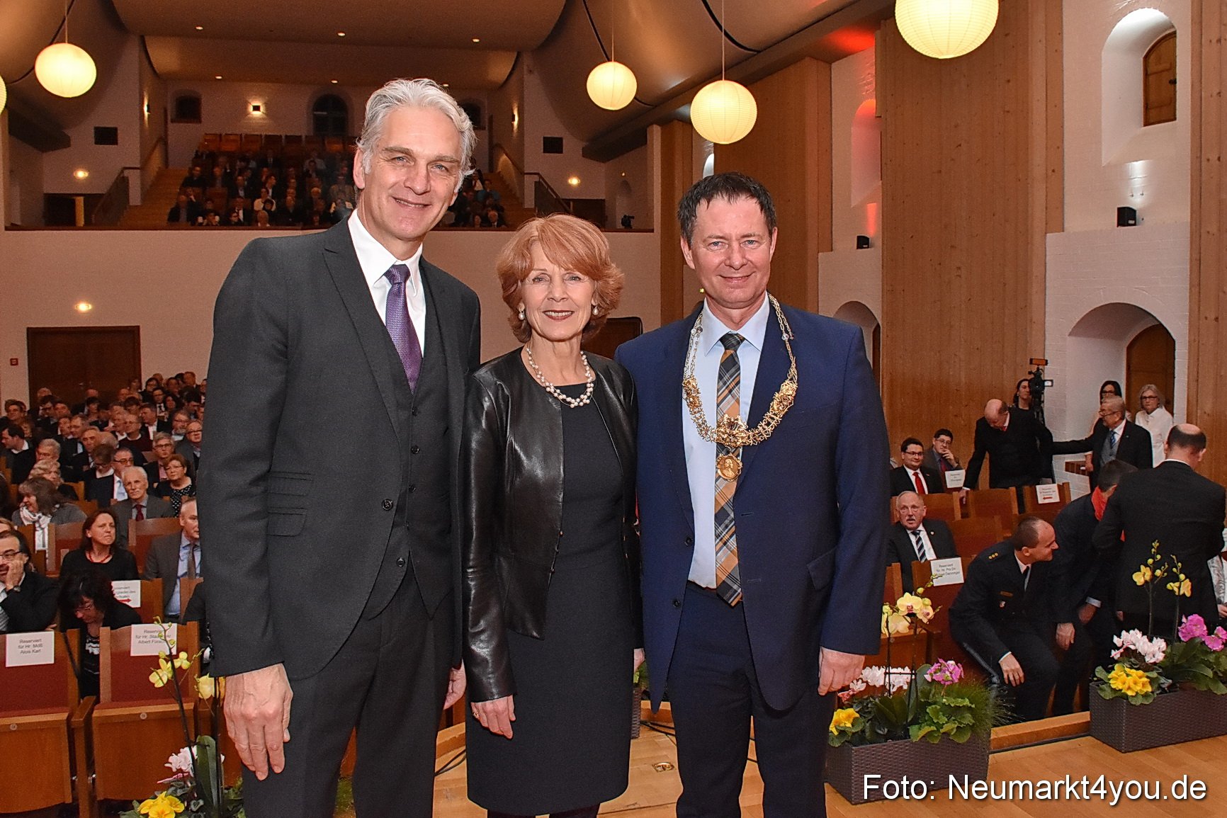 Walter Sittler, Sigrid Klausmann-Sittler und Oberbürgermeister Thomas Thumann