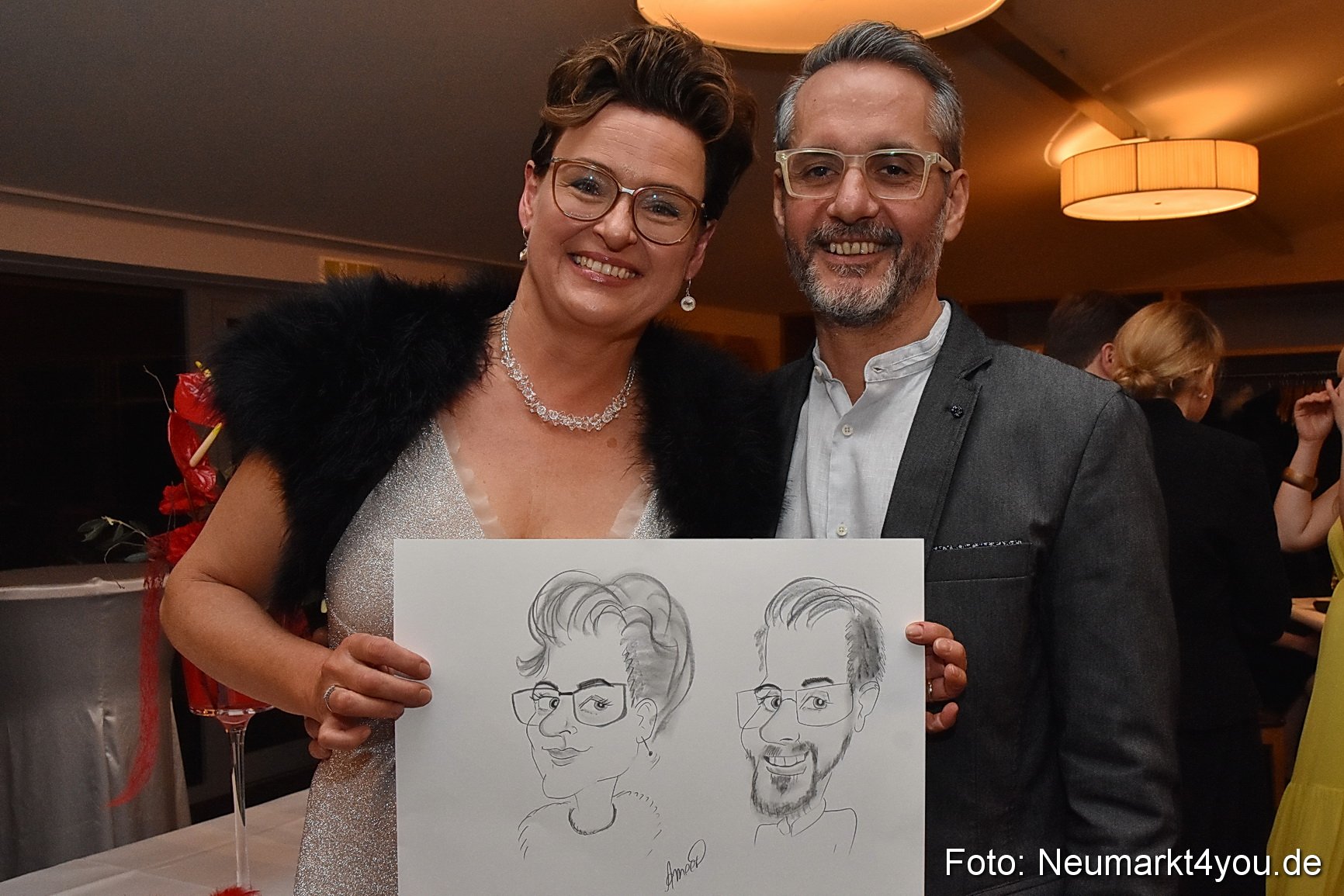 Gut gelaunte Gäste beim Ball der Gastronomie (Karin und Francesco Pagano)