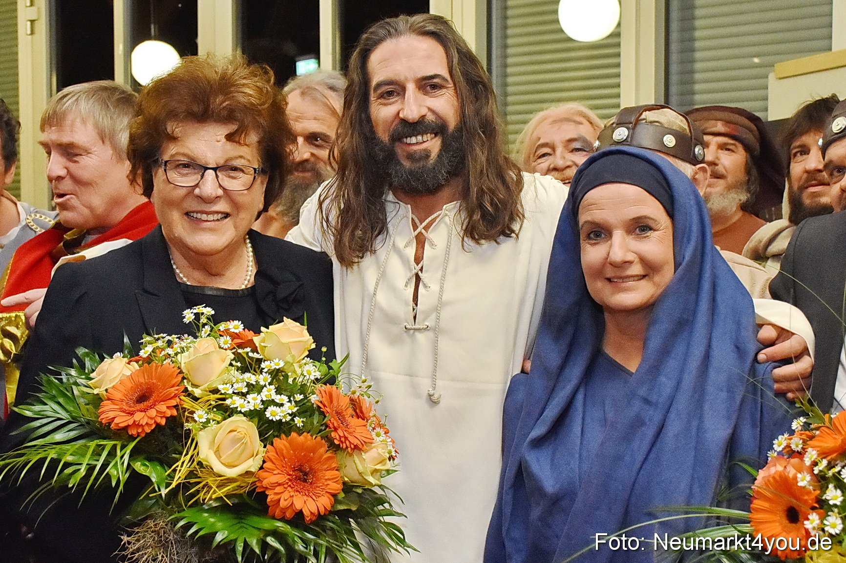 Barbara Stamm, Thomas Fries (Jesus) und Sabine Radschinsky (Maria)